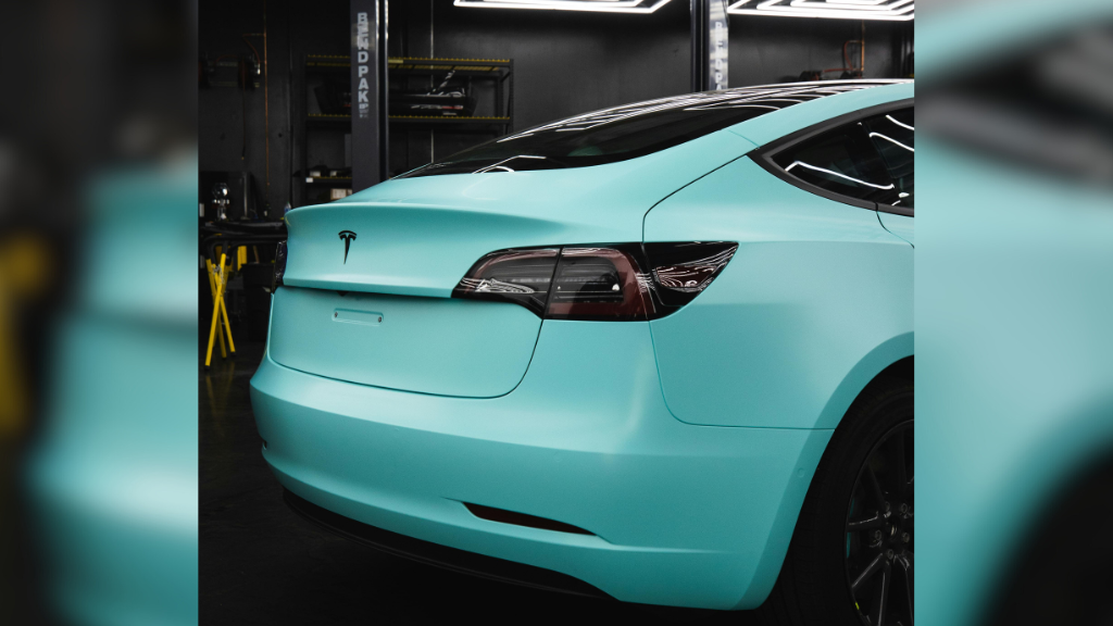 Turquoise Tesla Model 3 Wrap