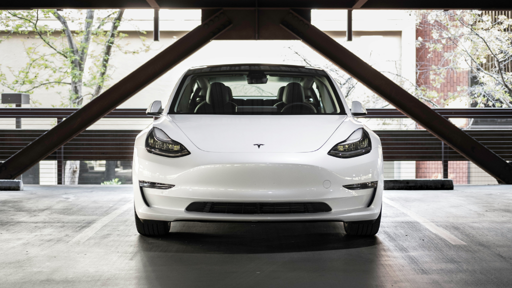 White Tesla Model 3